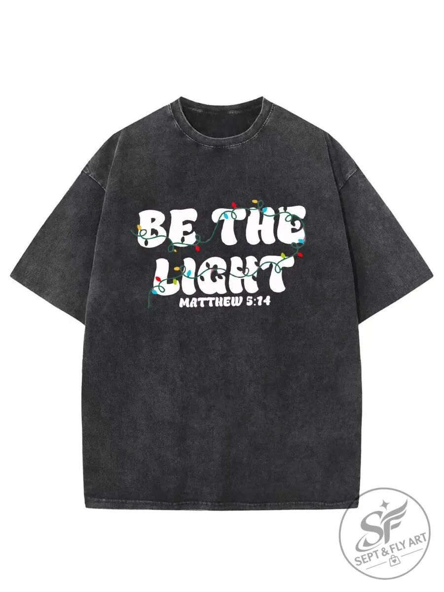 Be The Light Matthew 5:14 Christmas Lights Christian Faith T-Shirt