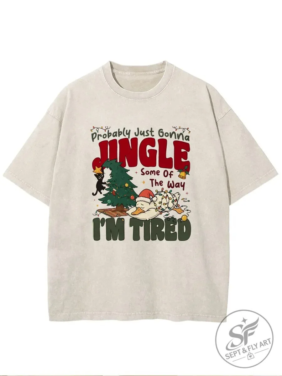 Funny Christmas Goose Probably Just Gonna Jingle Some Of The Way I'm Tired T-Shirt